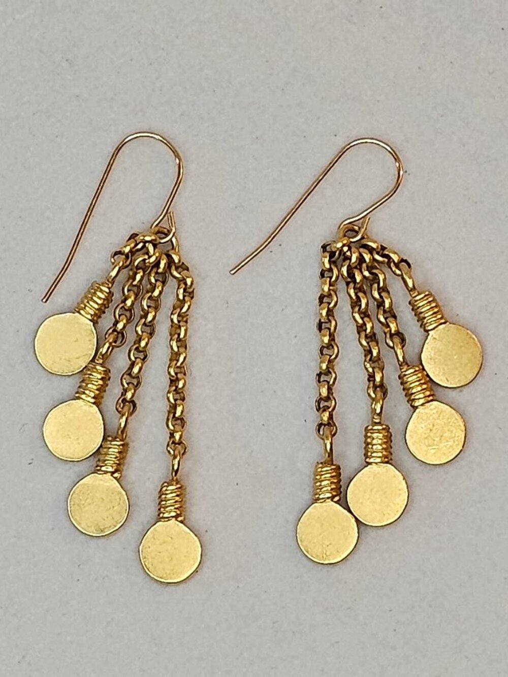 MMA / BMCo Gold-Tone Cascade Dangle Earrings
